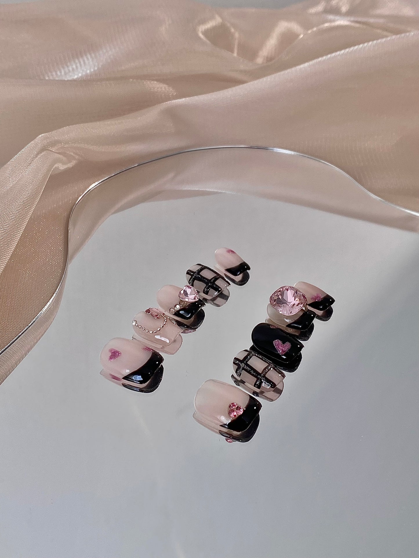 Rhinestone Black & Pink